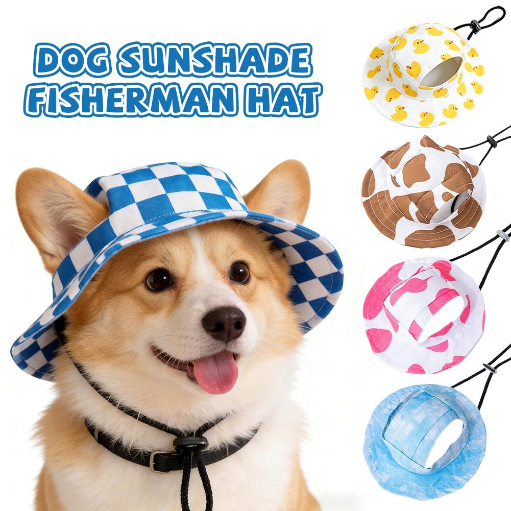 Bucket Hat Cotton - Printed Pet Fisherman Hat With Ear