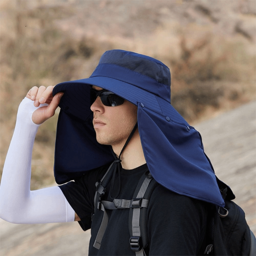 Simple Cloth Men Sun Hat Neck  - Bucket Hat Cotton 评论和价格