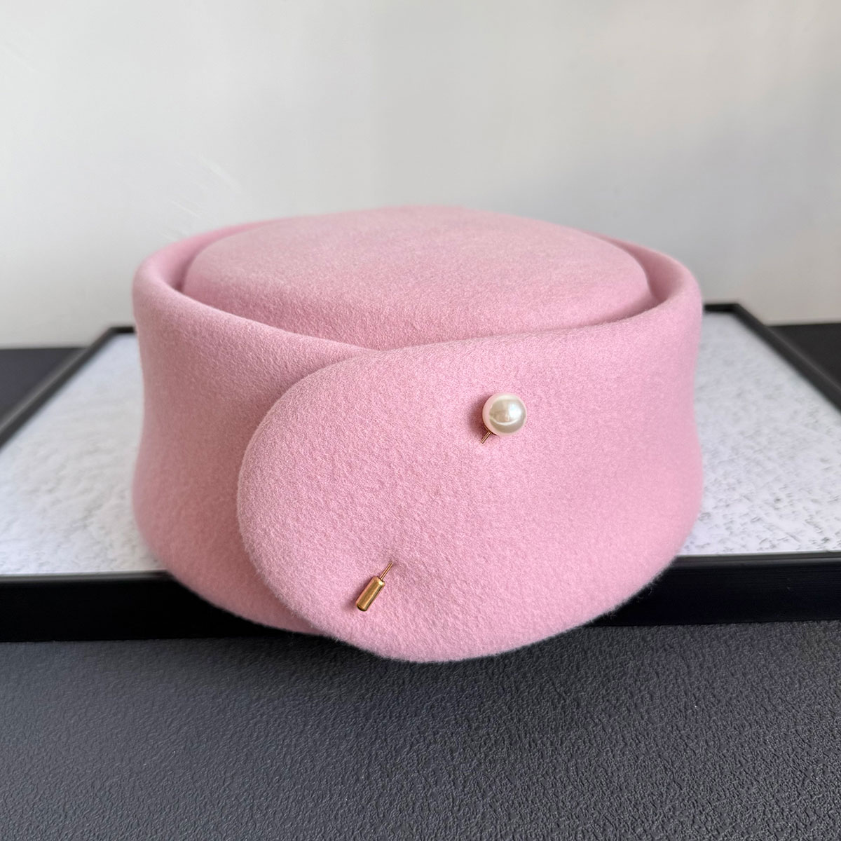 Fall Winter New 100% Pink Blac - Beret French Wool 评论和价格
