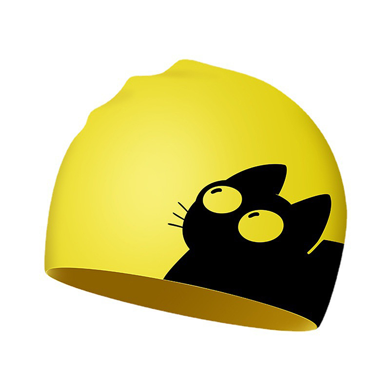 Cute Cat Swimming Cap For Long - Swim Hat Silicone 评论和价格