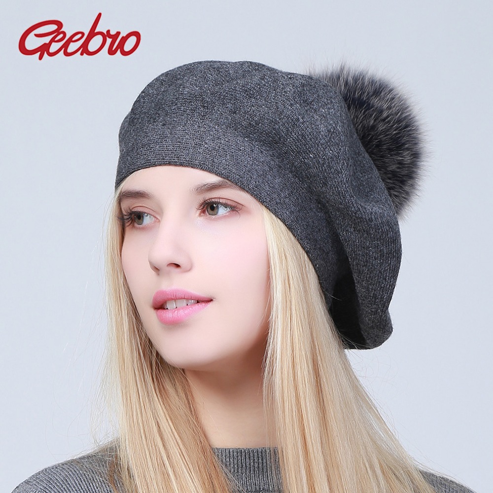 Geebro Women's Beret Hat Winte - Beret French Wool 评论和价格