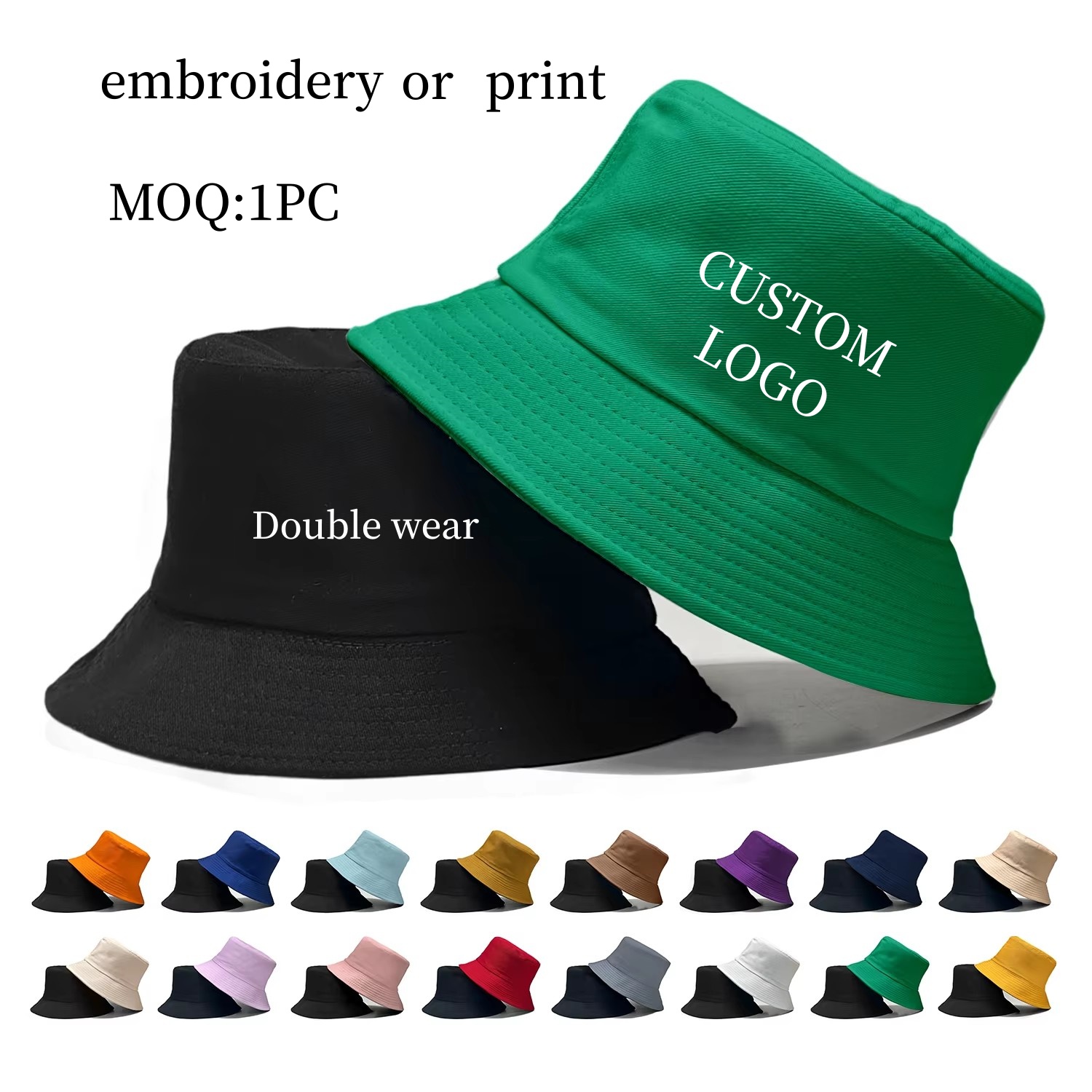 Custom Logo Double Side Fisher - Bucket Hat Cotton 评论和价格