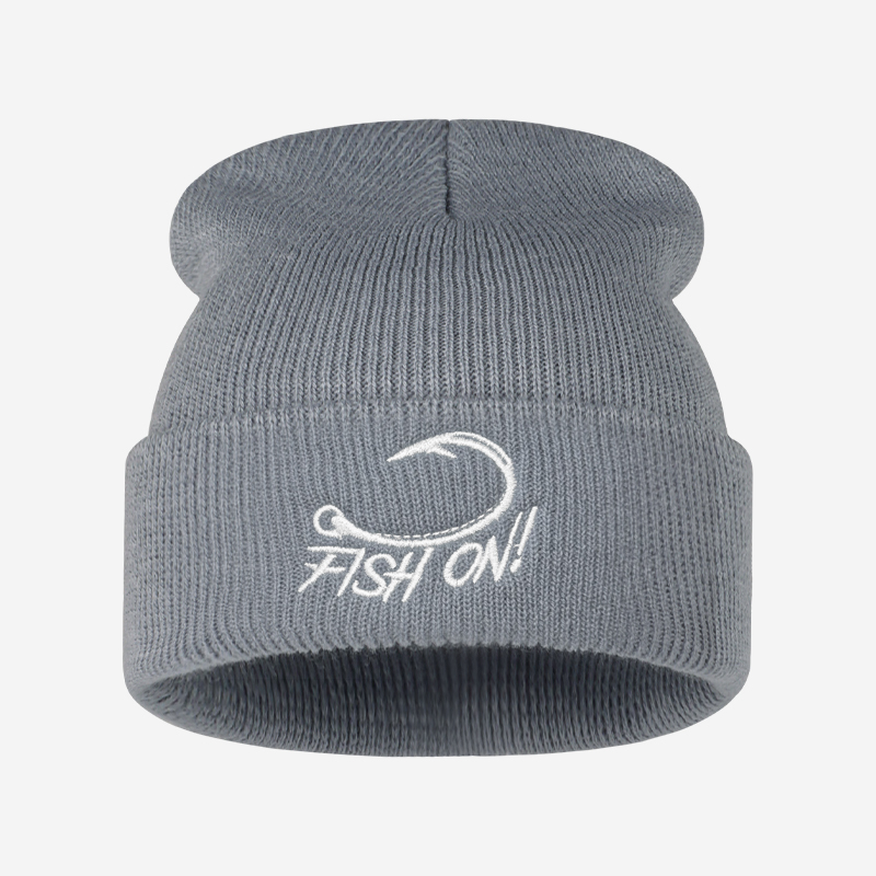 Outdoor Angler Fish On Embroid - Beanie Cuffed Knit 评论和价格