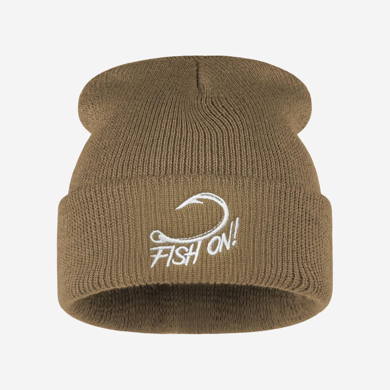 Outdoor Angler Fish On Embroid - Beanie Cuffed Knit 评论和价格