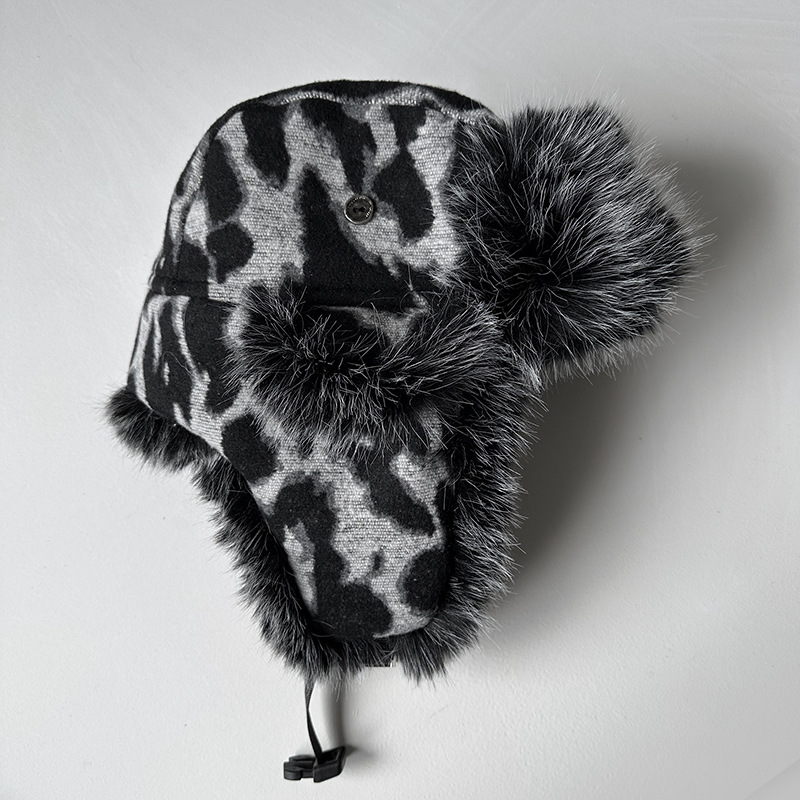 Women Leopard Print Fleece Tra - Trapper Hat Ear Flap 评论和价格
