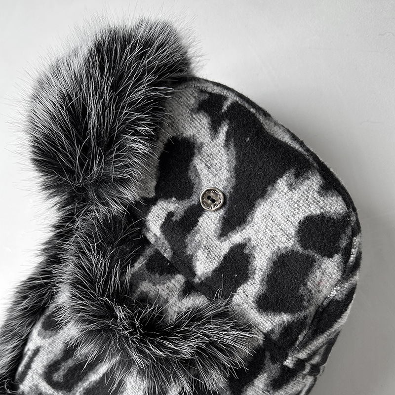Women Leopard Print Fleece Tra - Trapper Hat Ear Flap 评论和价格
