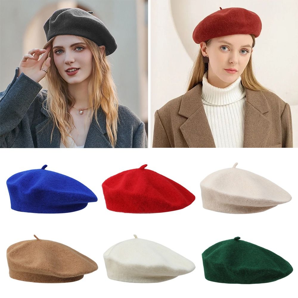 New Unisex Uniform Cap Men Wom - Beret French Wool 评论和价格